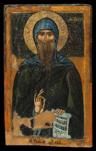 Ikona św. Antoniego (tempera jajeczna na panelu)